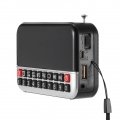 Longruner FM Radio Digital Stereo-Lautsprecher 12cm LED-Anzeige Wecker & Clock USB Disk TF-Karten-AUX 1500mAh Batterie