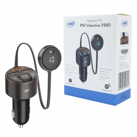 More about FM PNI Valentine V880-Modulator mit Mikrofon, Bluetooth 5.0, MP3-Player, FM-Sender, doppeltem USB-Anschluss, schnellem Laden von