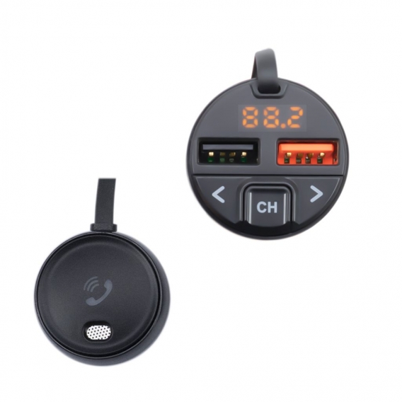 FM PNI Valentine V880-Modulator mit Mikrofon, Bluetooth 5.0, MP3-Player, FM-Sender, doppeltem USB-Anschluss, schnellem Laden von
