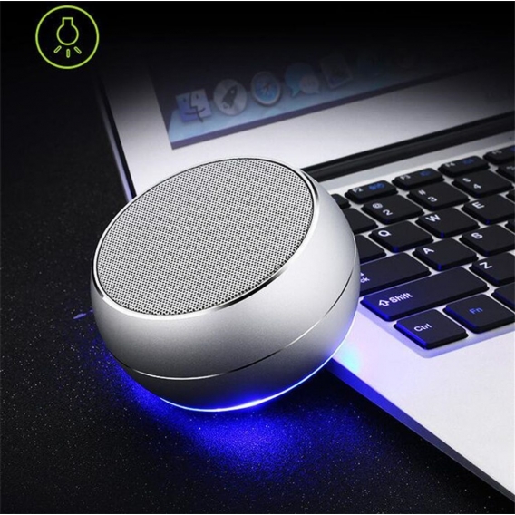 Bluetooth-Mini-Lautsprecher aus gebürstetem Metall mit reflektierendem LED-Licht BT632 Pink