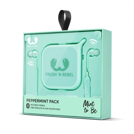 FRESH 'N REBEL Gift Pack Vibe Wireless & Pebble Peppermint