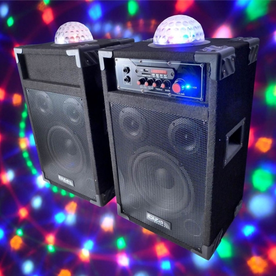 Aktiv-Passiv-Lautsprecher 250W PMPO Karaoke + Astro