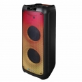 PartyBox Tragbarer Bluetooth-Lautsprecher mit Karaoke-Funktion Gitarreneingang TWS Radio AUX USB microSD Fernbedienung Disco LED