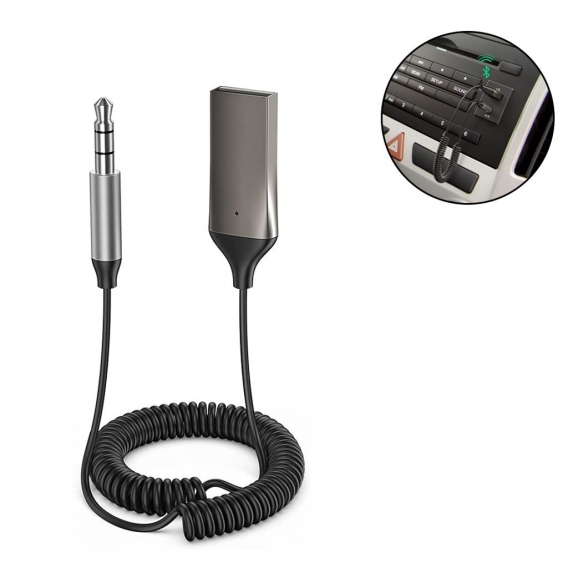 Bluetooth Adapter Auto Aux, KFZ USB Bluetooth Empfänger mit Bluetooth 5.0 kompatibel mit Auto Audio System, Speaker, Amplifier, 