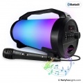 PartyFunLights Bluetooth Karaoke Party Booster mit Mikrofon, Lichteffekten und Tragegriff