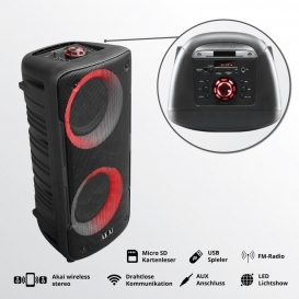 More about AKAI Tragbarer PA Party Bluetooth-Lautsprecher, Mikrofon ABTS-TK19