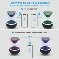 Bluetooth Lautsprecher,tragbar verstellbar 7 Farben 360 ° Stereo-Sound Kristallglas Musik Speaker mit 8 Stunden Spielzeit, funkt