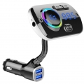 FM Transmitter Bluetooth 5.0, Auto Radio Bluetooth Adapter 7 Farben Music Player Car Kit mit Freisprechfunktion und 2 USB-Anschl