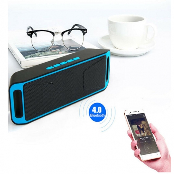 Wireless Bluetooth Lautsprecher, Tragbarer Stereo-Lautsprecher, HD Audio– Blau