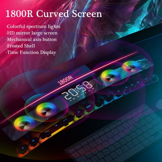 INSMA Lautsprecher Soundbar 3D Stereo Subwoofer 【Gaming-Version】bluetooth Wireless AUX FM USB