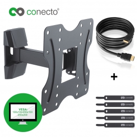 More about conecto CC50269 Wandhalterung für TV Geräte mit 58-107 cm (23-42 Zoll), neigbar: -10° bis 3°, schwenkbar: -90° bis 90°, Wandabst