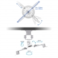 deleyCON Universal Beamerhalterung Projektor Deckenhalterung - Neigbar +-15° - 360° Schwenkbar - bis 13,5Kg Belastbar - mit Kabe