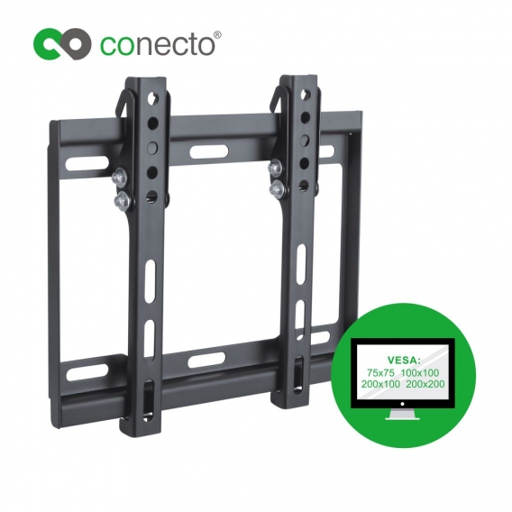 conecto CC50261 Wandhalterung für TV Geräte mit 58-107 cm (23-42 Zoll), neigbar: -14° bis 0°, Wandabstand: 25mm, Traglast: max. 