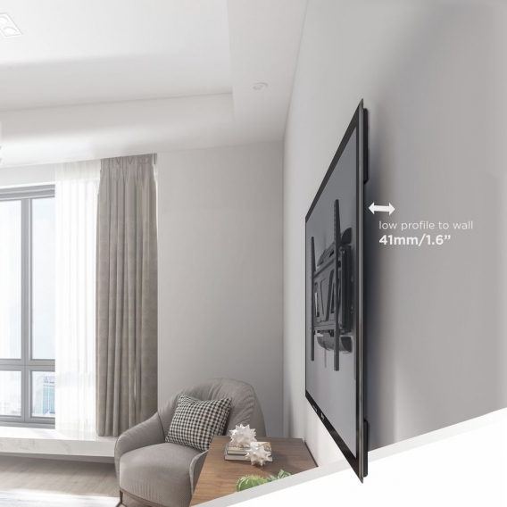 Schwenkbare Universal Wandhalterung TV OLED QLED LCD LED | 45kg 37-80" 600x400✔ Full Motion ✔ Kabel-MGMT✔ Slim ✔