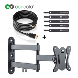 More about conecto CC50268 Wandhalterung für TV Geräte mit 33-69 cm (13-27 Zoll), neigbar: -12° bis 3°, schwenkbar: -90° bis 90°, Wandabsta