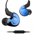 TRN V80 3,5-mm-In-Ear-Kopfhoerer 2DD + 2BA Hybrid-HiFi-Sport-Headset Musik-Kopfhoerer 2-poliges abnehmbares Kabel Inline-Steueru
