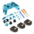 Satz Controller Mod Kit Komplett Chrome Schutzhüllen mit 3x Kopfhörer Klinkenbuchse für Xbox One Controller