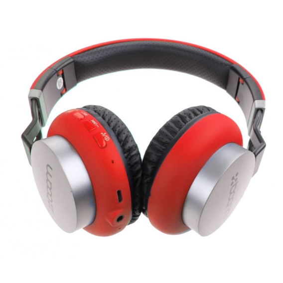 Boom kopfhörer am Ohr drahtlos Bluetooth rot