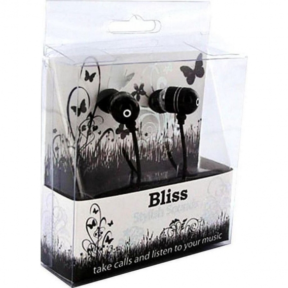 Bliss Stylish Sounds Stereo Headset 3.5mm Fernbedienung+Mikrofon schwarz