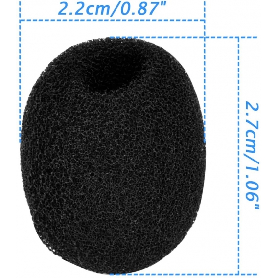 Pyzl Revers Headset Mikrofon Windschutzscheiben, Schaum Mikrofon Deckel, Mini Größe, 15 Stück