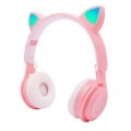 Kabellose Kopfhörer mit Mikrofon für Mädchen, faltbare und einziehbare Katzenohren Bluetooth 5.0 Gaming Headset mit 3 Wiedergabe