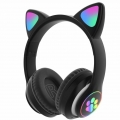 Bluetooth-Headset, Katzenohr-Headset, Ohrenschützer-Stereo-Headset mit LED-Licht drahtlos, Headset mit Mikrofon, geeignet für Ha