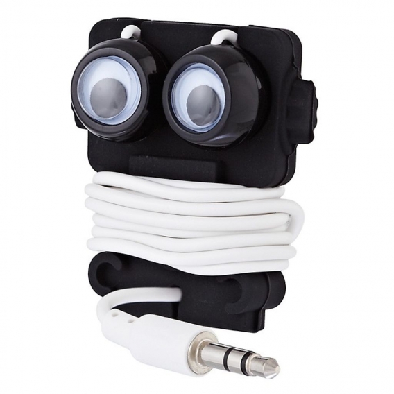 Kopfhörer-Set mit Kabelaufroller - Robo Buddy schwarz