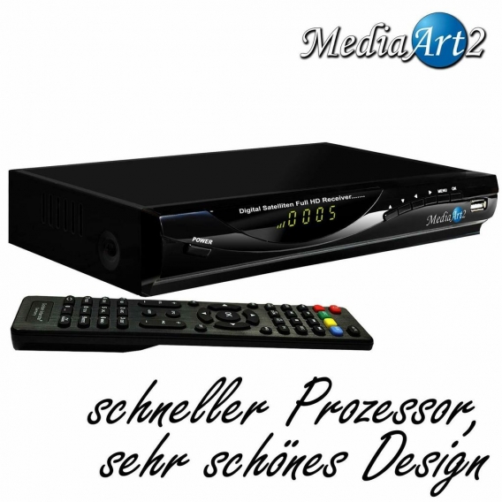 2-TV Sat-Anlage 60cm Twin LNB FULL HD 0,1 Sat-Receiver MEDIAART Wandhalter Kabel
