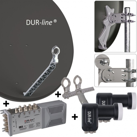 DUR-line Select 85/90cm Komplettanlage 2xSAT/8TN anthrazit