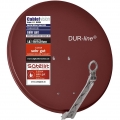 DUR-line Select 75/80cm Rot Satelliten-Schüssel - 3 x Test +  + Aluminium Sat-Spiegel