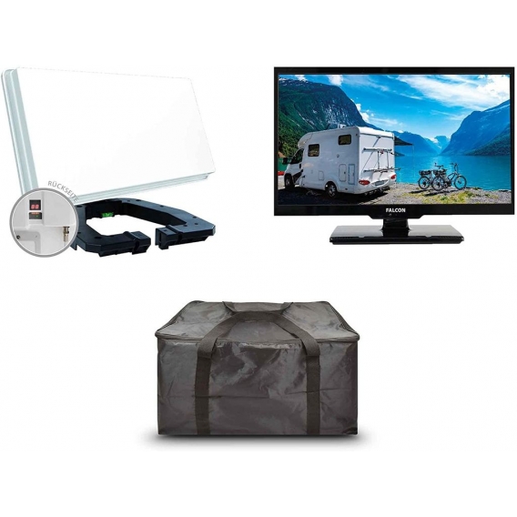 Falcon EasyFind Traveller Kit II TV Camping Set 24" (60,96 cm, HDReady, DVB-T2/S2/C, EasyFind2, Bluetooth 5.1, DVD Player, USB, 