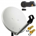 PremiumX 45cm Satellitenschüssel SAT Antenne Single LNB 2x F-Stecker