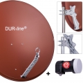 DUR-line Select 85/90cm Komplettanlage rot + Single LNB
