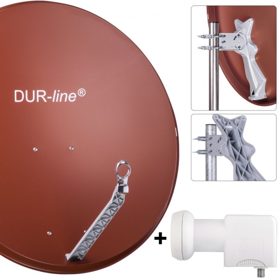 DUR-line Select 85/90cm Komplettanlage rot + Unicable 24TN