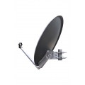 RED OPTICUM QA60 Satellitenschüssel 60 cm anthrazit mit LNB Halterung & Octo LNB LOP 04H - 4K HD & 3D fähig - Witterungsbeständi