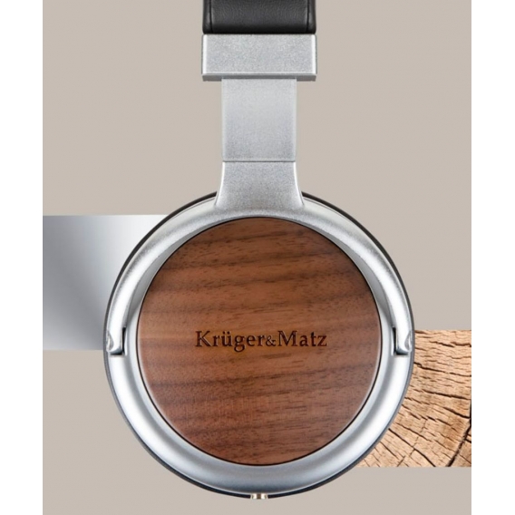 Krüger&Matz KM0669 HighEnd-Kopfhörer 3,5mm-Klinke 20-20kHz Walnuß Ökoleder Alu