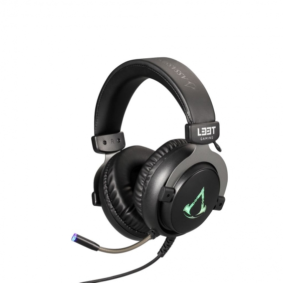 L33T Over-Ear Assassin Cre Gaming-Headset Kabelgebunden mit Mikrofon und Beleuchtung schwarz