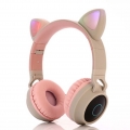 Head-Mounted Kids Kopfhörer, Bluetooth 5.0Wireless Headphone, Faltbare Cat Ear LED-Licht für Erwachsene, Kinder Lernen, Spiele, 