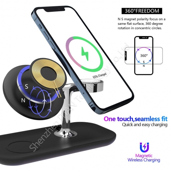 Magnetisches 3-in-1-Wireless-Ladegerät für iPhone/Uhr/Kopfhörerhülle