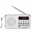 Mini-Radio, weiß, USB, TF-Karte, AUX-Audiokabel, Kopfhörer, SD / MMC-Karte verbindbar, Durch USB aufladen