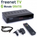 Xoro HRT 8730 DVB-T2 Receiver (6 Monate FREENET TV) + HDMI Kabel, HDTV, PVR Ready, USB Mediaplayer, HEVC/H.265, zusätzlicher DVB