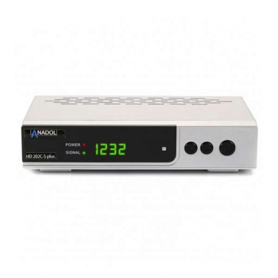Anadol HD 202C-S Plus 1080p Full HD DVB-C Tuner Kabel Receiver Silber mit HDMI Kabel