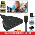 Melario HDMI Splitter 3in1 Switch Kabel Verteiler Adapter Umschalter Hub Full HD 1080P