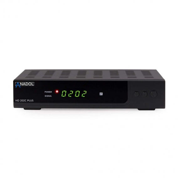Anadol HD 202C Plus 1080p Full HD DVB-C Tuner Kabel Receiver Schwarz mit HDMI Kabel