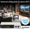 Anadol HD 202C-S Plus 1080p Full HD DVB-C Tuner Kabel Receiver Silber mit Anschlusskabel Schwarz