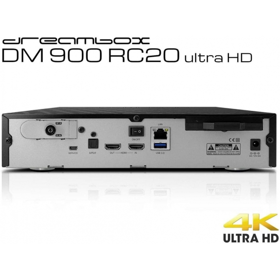 Dreambox DM900 RC20 UHD 4K E2 Linux PVR 1xDVB-C FBC Tuner Receiver Schwarz