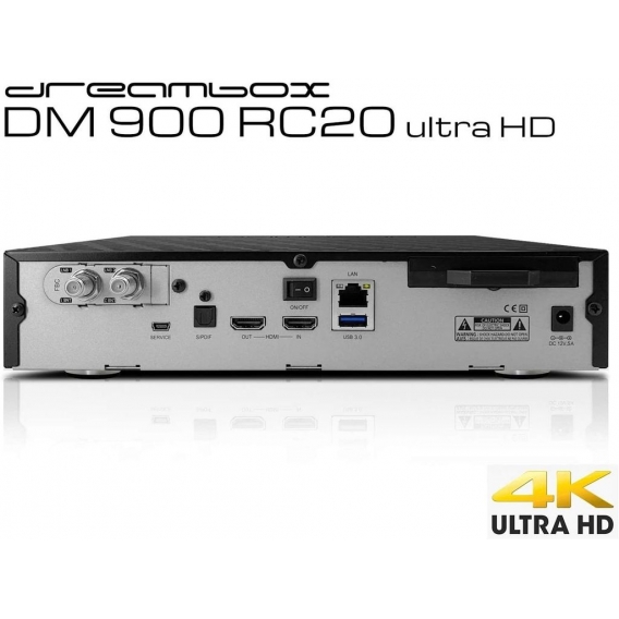 Dreambox DM900 RC20 UHD 4K?1xS2 FBC PVR bk| FBC Twin E2 Linux PVR ready Receiver - schwarz Dreambox