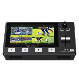 More about FEELWORLD L2 PLUS Multiformat-Videomischer mit 5,5-Zoll-Touchscreen, 4-Kanal-HDMI-Eingang, USB3.0-Livestream fuer Sport, E-Sport