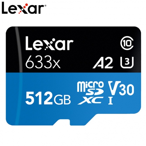 Lexar 633x 512 GB TF-Karte Hochleistungs-Micro-SD-Karte Klasse 10 U3 A2 V30 Hochgeschwindigkeits-TF-Karte fuer Telefonkamera-Das