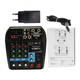 More about Professional Audio Mixer Sound Board Konsole System Interface 4 Kanal Digital USB MP3 Computer Eingang 48V Phantom Power Stereo 